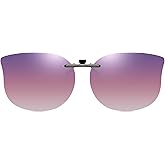 CAXMAN Cat Eye Clip On Sunglasses for Women Polarized Lens Compact Fit Non Flip Up