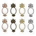 LANBEIDE Frame Pendants Bezel Charms Open Back Blanks Bezel Hollow Mold Pressed Flower for Jewelry Resin Earring Necklace 20 PCS (Owl, Oval)