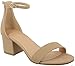 Cambridge Select Women's Open Toe Single Band Buckled Ankle Strap Chunky Block Mid Heel Sandal,8.5 B(M) US,Taupe NBPU