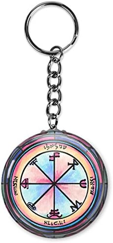 Solomons 3rd Saturn Seal Protection Against Others Plots 2.25" Button Keychain