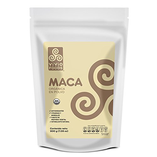 Vivio Foods, Maca Orgánica En Polvo, 200 gramos