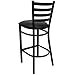 Flash Furniture Hercules Series Ladder Back Metal Restaurant Barstool, Modern Upholstered Armless Bar Height Chair for Restaurants and Kitchens, Black