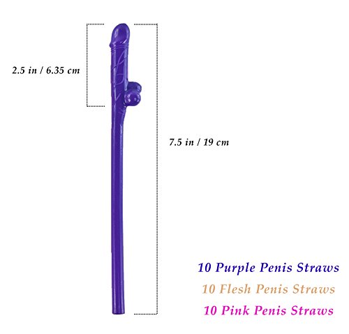 Bachelorette Penis Straws 30 Pack Cocktail Party Favors Funny