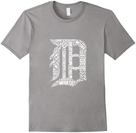 Mens Detroit T Shirt Graphic D XL Slate