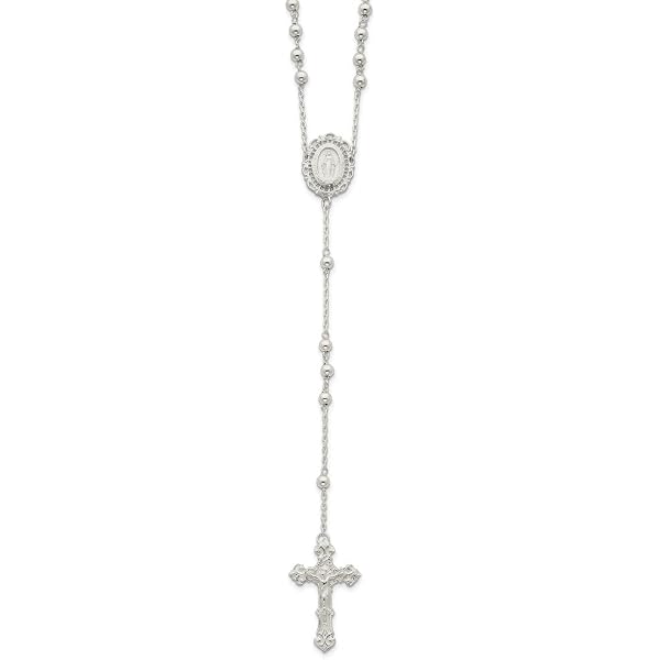 Doble Cadena De Rosario De Plata 925 Y Amatista 4 Mm | Venta Online En