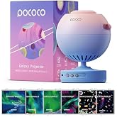 POCOCO Galaxy Star Projector + Aurora and Deep Sea Series Discs | 8 Discs Total, Rechargeable, 1W Soft Light, 2 Megapixel Lens, 5K Discs, Realistic Galaxy