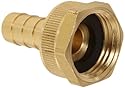 Dixon BCF74 Brass Hose Fitting, Machined Coupling with Swivel Nut, 1/2" GHT Female x 1/2" Hose ID Barbed