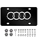 Fast & Furious for Audi Stainless Steel License Plate, Luxury Black Chrome 3D Front License Plate Covers with Logo Screw Nuts Set for Audi All Models