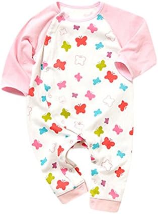 SECRET CHERISH Newborn Girls Bodysuit Flower Print Long Sleeve Cotton Romper + Headband Set For 0-24 Months Baby