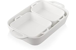 SWEEJAR Ceramic Bakeware Set, Rectangular Baking Dish for Cooking, Kitchen, Cake Dinner, Banquet and Daily Use, Casserole Dis