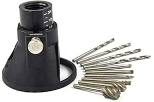 HAPPYTAKEHOME Rotary Multi Tool Cutting Guide Attachment Kit with HSS Router Drill Bits Set,11 Pcs