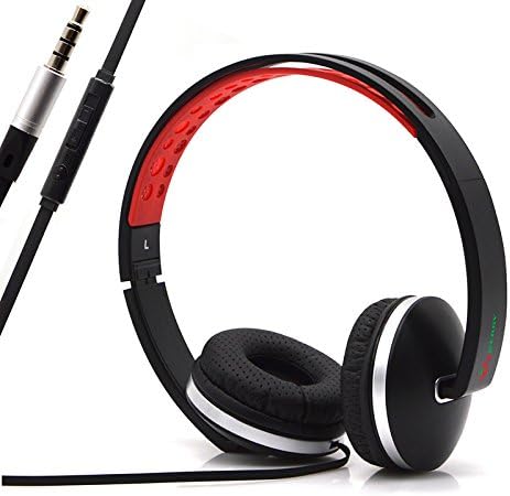 Wired Headphones On-Ear Headset Foldable Hi-Fi Stereo Earphones For Phone PC Tablet (Black)