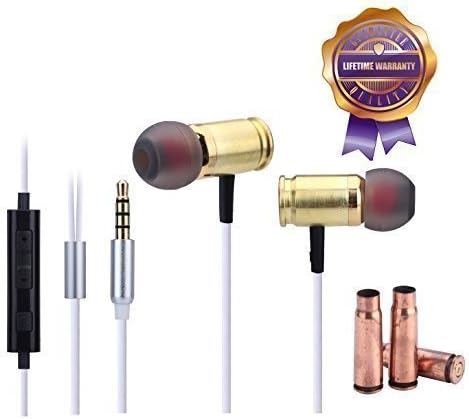 Greenpointselect Genuine Bullet "" Full Metal Housing Deep Heavy Bass Premium In-Ear Noise-isolating Headphones with 3-Button Volume Control & Mic - for Apple iPhone, iPad, & iPod NEW