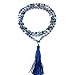 OVALBUY Hand Knotted Blue Heat Treated Agate 6mm 108 Beads Buddhist Prayer Japa Mala for Meditation