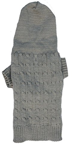 Lanyar Cable Pet Sweater Hoodie for Dogs, Small, Gray