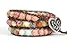 Celtic Knot Bracelet with Heart Button Leather Amazonite Rhodonite Beaded Wrap