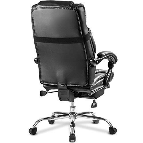 Merax Portland Technical Leather Big & Tall Executive Recliner Napping - Black
