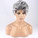 WeKen Women's Cosplay Wig Short Curly Synthetic Hair Silver Gray
