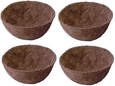 Ambassador 4x Natural Coco Hanging Basket Liners 14 Inch cupped shape