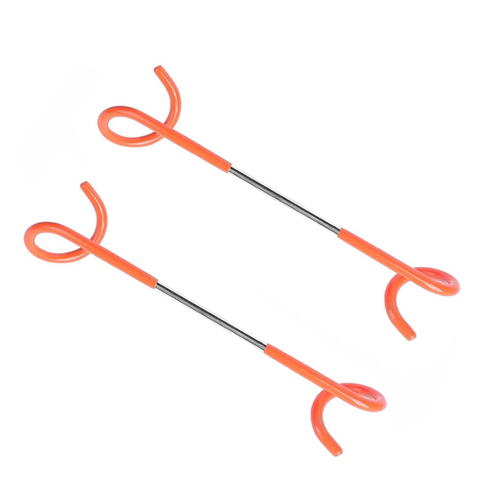 Alnicov 2 Pcs Camping Hook Hanger,Hook Lantern Lamp Hanger Tent Pole Post Hook Hanging for Fishing Camping Travelling Adventure,Orange
