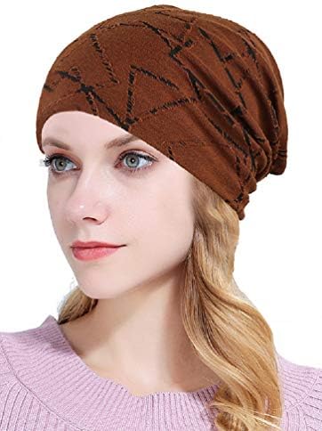 EachWell Women Pleated Ruffle Stretch Turban Hat Hair Wrap Cover up Sun Cap