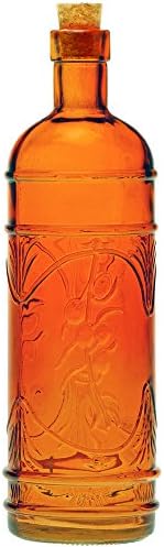 16.1oz Olive Branch Glass Bottle with Cork (Orange)