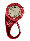 Clip on Watch Bag Pocket Watch W/compass & Back Light- Red