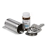 Cielo Pill Holders - Stainless Keychain Pill Fob Nitro Bottle Holder - Made in USA - Lifetime Guarantee - Wide Single Chamber Pill Case (0.75" id; 2.3" h) - EDC Pill Box - Everyday Carry Container