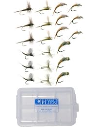 Baetis moscas para pesca con mosca de trucha colección 21 moscas + caja de moscas por discountflies