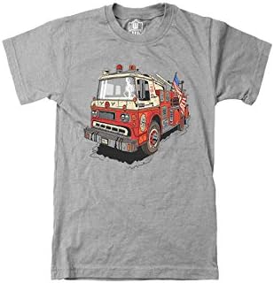 Wes and Willy Little Boys' S/S Fire Engine T-Shirt in Grey 6