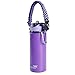 QeeLink Handle for Hydro Flask - Security Design - Wide Mouth Water Bottles Carrier - Includes Paracord Survival Strap with Compass Fire Starter Whistle (Purple)