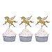 Giuffi 24 CT Golden Unicorn Cupcake Toppers
