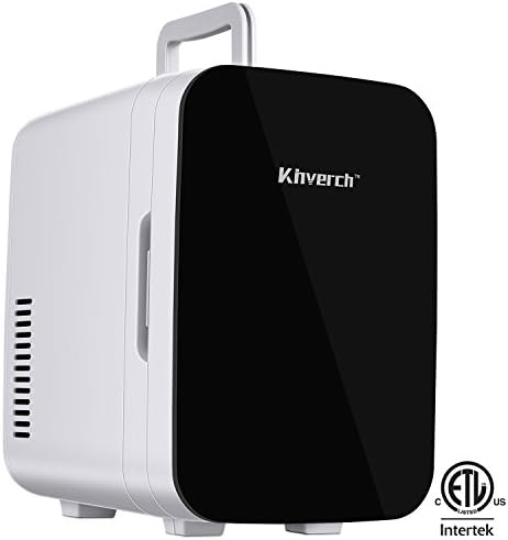 Kinverch Mini Fridge Electric Cooler and Warmer (6 Liter / 6 Can Plus) :110v AC / 12V DC Portable Thermoelectric System,For Car /Indoor /Outdoor for frinds /relatives/ parents/yourself (Black)