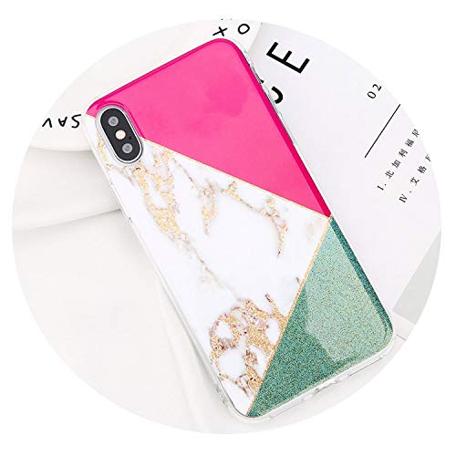 Glitter Powder Marble Phone Case for iPhone 7 Plus Cases for iPhone X 8 7 6 6S Plus Glossy Stone Silicone Soft Back Cover,7576,for iPhone 7