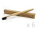 Bamboo Toothbrush Multi-Pack Made with Activated Charcoal Infused Bristles (Medium/Soft) - Natural, BPA Free, Eco-Friendly, Sustainably Grown Toothbrushes in Recycled Biodegradable Packaging -6 Pack