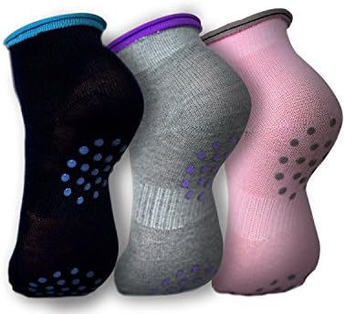 THE BEST Non Slip / Skid, Grip for Barre, Yoga &amp; Pilates Socks -Pack of 6 Pairs (Mix Pack)