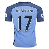DE BRUYNE 17 Manchester City 16/17 Soccer Jersey Men's Home Color Blue Size L