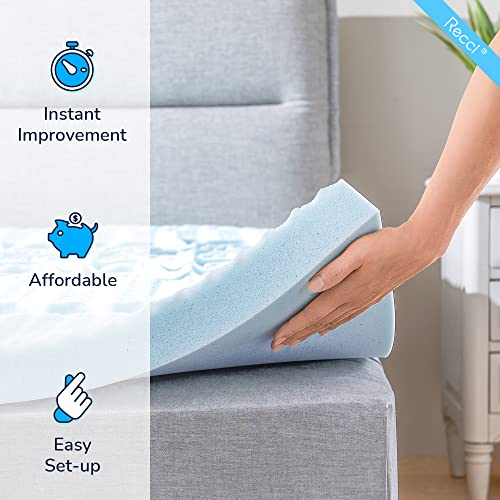 RECCI 2.5 Inch 5Zone Mattress Topper Twin, Gel Memory Foam Mattress