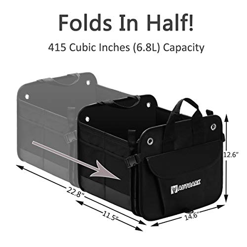 Autoark Multipurpose Car SUV Trunk Organizer,Durable Collapsible Adjustable Compartments Cargo Storage,AK-042 - Thumbnail 2