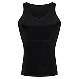 BaronHong Gynecomastia Compression Shirt Vest to Hide Man Boobs Moobs Slimming Mens Shapewear Flatten Whole Abdomen(black,XL)