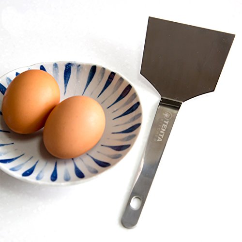 Tenta Kitchen Small Stainless Steel Egg Spatula Fish Turner Flipper Scraper (7"x2.75")