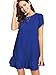 Verdusa Women's Round Neck Petal Short Sleeve Ruffle Hem Tunic Dress Blue M