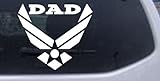 White 3in X 3.3in -- Air Force Dad Military Car Window Wall Laptop Decal Sticker