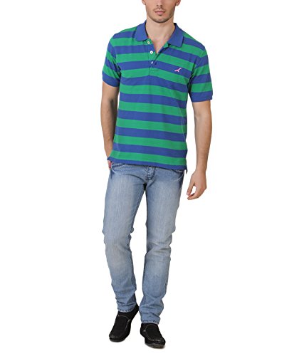 american crew men's cotton polo (blue & green)
