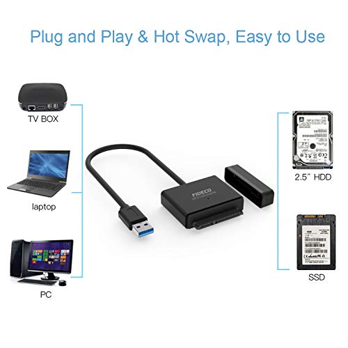 USB 3.0 to SATA Cable Hard Drive Adapter Cable Converter for 2.5 Inch HDD/SSD Hard Drive Disk, Support UASP SATA III Portable SATA Adapter - Thumbnail 4