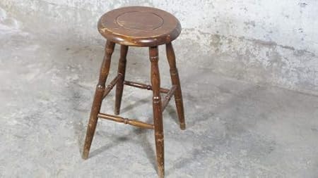 Mobelladen Dahms Hocker Sitzhocker Antik Alt Gebraucht Holz Massiv Braun Barhocker Amazon De Kuche Haushalt