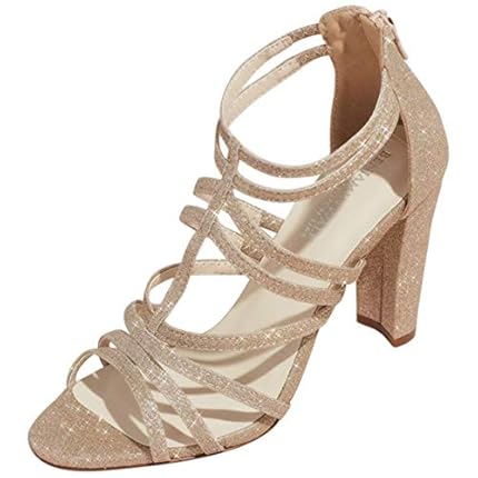 David’s Bridal Strappy High-Heeled Glittery Gladiator Sandals Style Rhyan