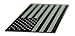 American Flag Car Stickers (American Flag Sticker - Black/Silver (Huge 5
