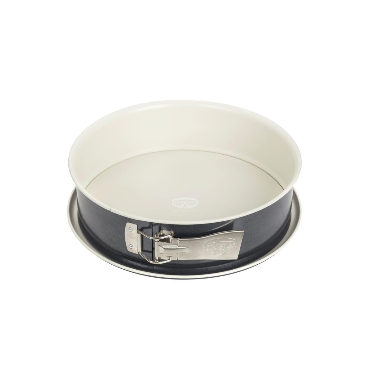 Dr. Oetker Springform Cake Tin Diameter 26 cm Baking Trend Cake Tin with Flat Base Round Steel Baking Tin with Ceramic Reinforced Non-Stick Coating (Colour: Cream/Anthracite) Quantity: 1 Piece