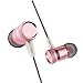 Ectreme Wired Metal in Ear Headphones,Noise Isolating Stereo Bass Earphones with Mic … (Pink)